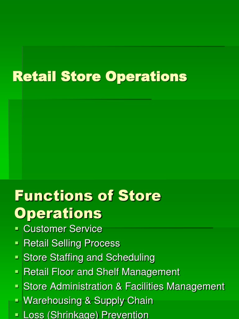 Retail Store Operations 1 PDF Inventory Embezzlement