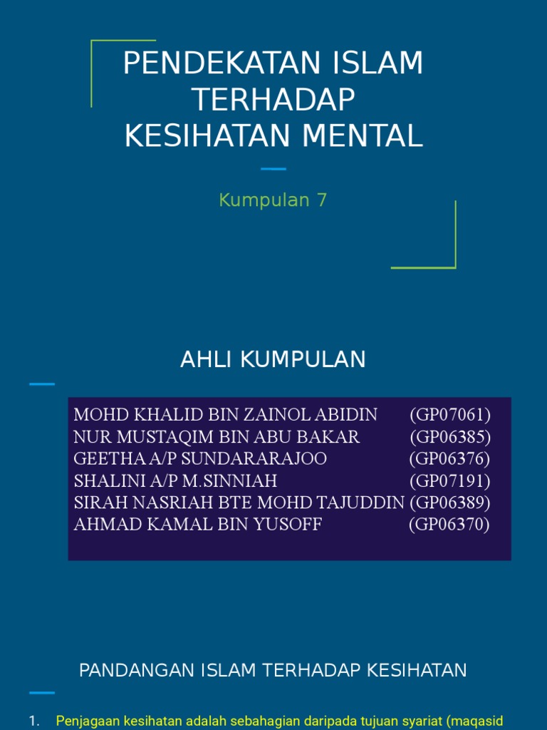 Islamic Approach On Mental Health | PDF