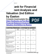 Test Bank For Financial Statement Analysis and Valuation 2nd Edition by Easton