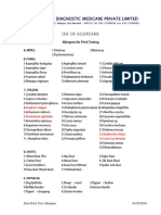 List of Allergens: Skin Prick Test Allergens 01/29/2016