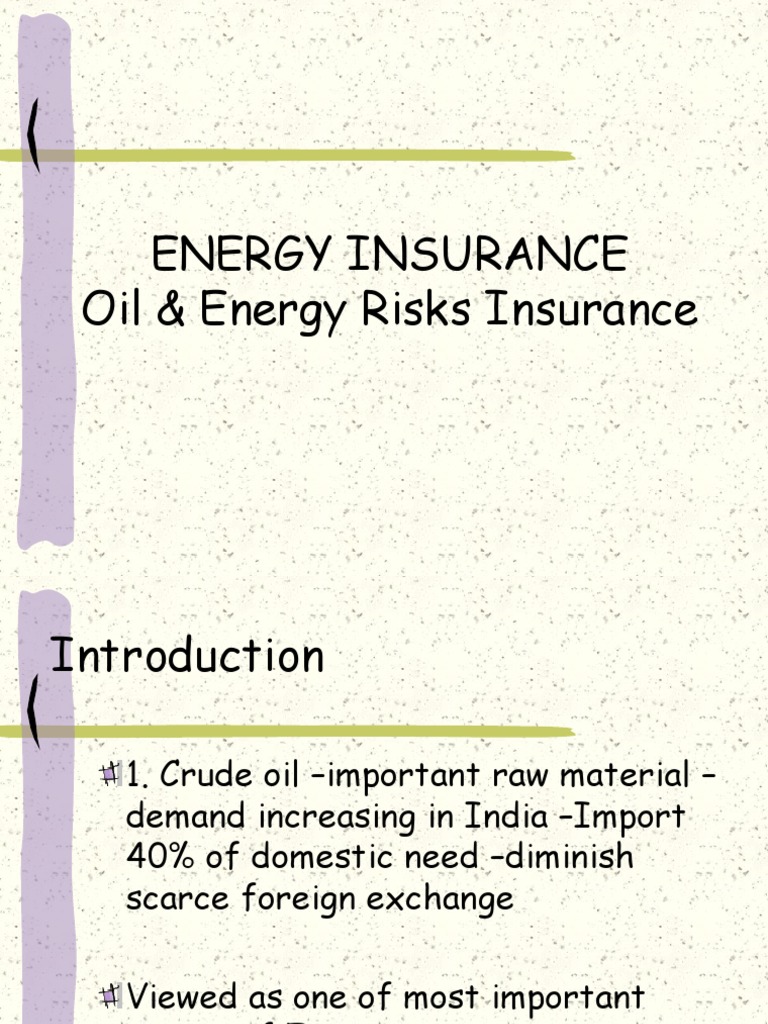 Oil & Energy Risk Insurance Overview | PDF | Methane | Offshore Drilling