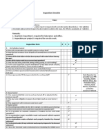 iNSPECTION CHEKLIST