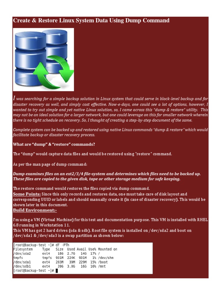 Create & Restore Linux System Data Using Dump Command PDF | PDF ...
