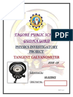  Physics Investigatory Project XII Tangent Galvanometer