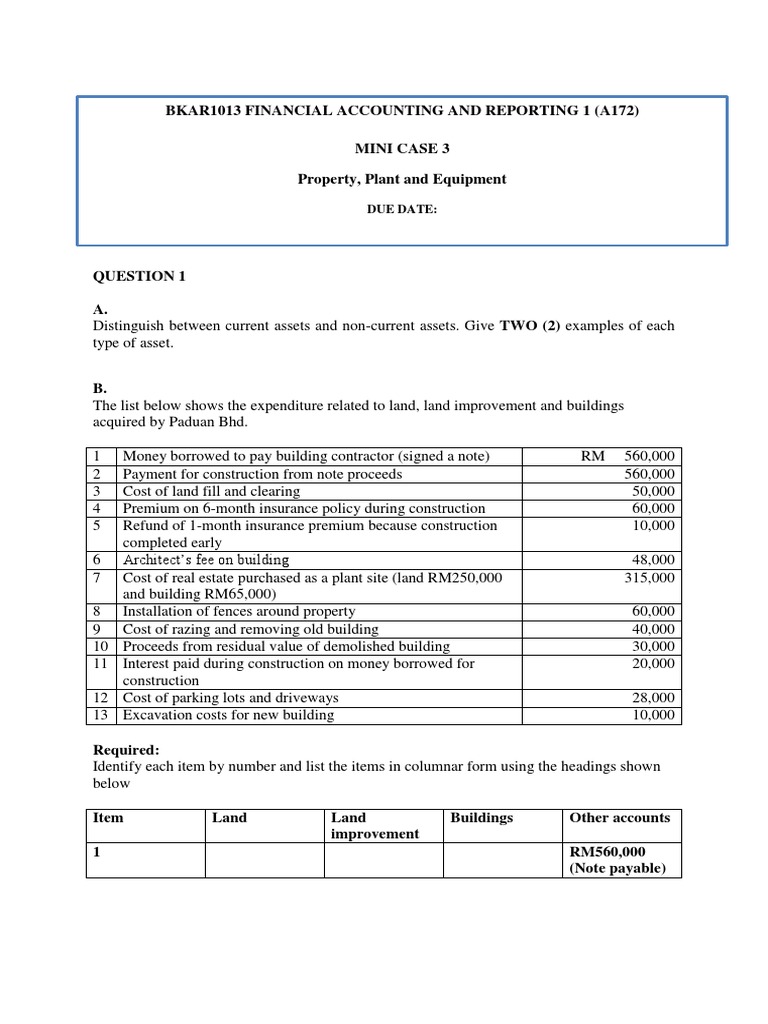 Mini Case 3 Ppe 1 Pdf Cost Expense