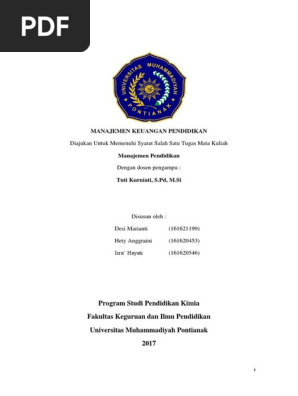 Makalah Manajemen Keuangan Pendidikan