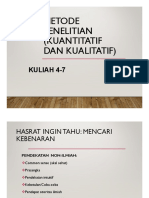 Metode Penelitian (Kuantitatif Dan Kualitatif) : Kuliah 4-7