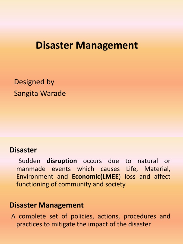 Overview of Disaster Management Types | PDF | Tornadoes | Emergency ...