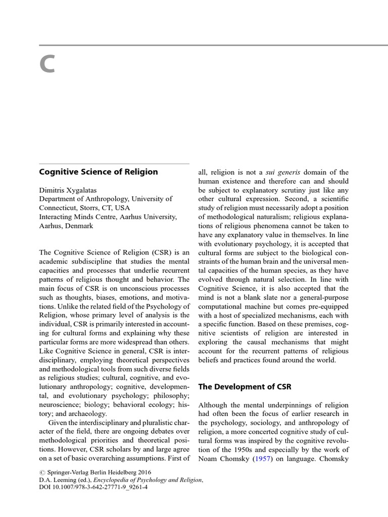 Cognitive Science and Religion | PDF | Cognitive Science Of Religion ...