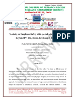 “a Study on Employee Safety With Special Reference to Ashok Leyland Pvt Ltd, Hosur, Krishnagiri District “