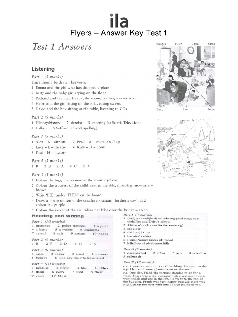 Flyers Test1 AnswerKey