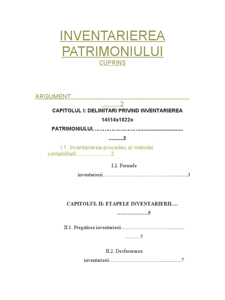Inventarierea Patrimoniului2 | PDF