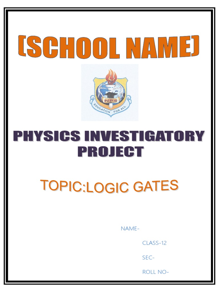 Physics Investigatory Project On Logic Gates | PDF | Field Effect ...
