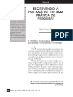 Escrevendo A Psicanálise em Uma Prática de Pesquisa PDF