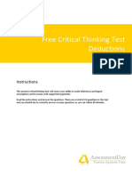 Free Critical Thinking Test Deductions Questions