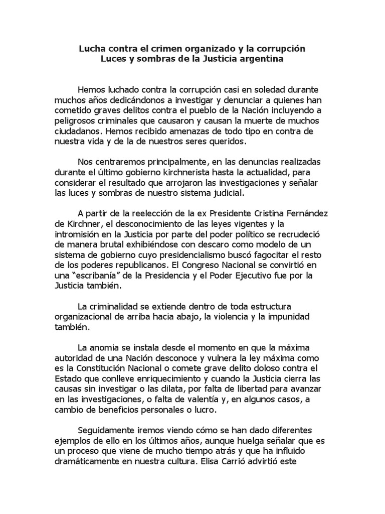 Lucha Contra El Crimen Organizado y La Corrupción | PDF | Crimen ...