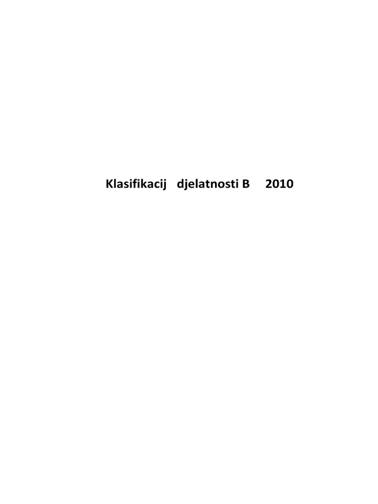 gaze.‼️ Klasifikacija Djelatnosti U BiH (KDBiH) - 2010 PDF | PDF