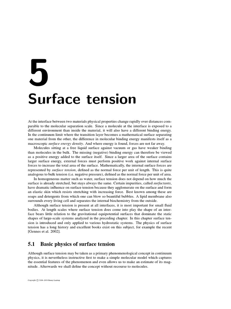 Surface Tension PDF | PDF | Drop (Liquid) | Curvature