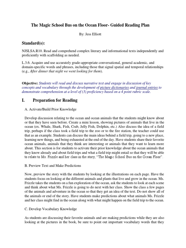 Guided Reading Plan Final | PDF | Reading Comprehension | Reading (Process)