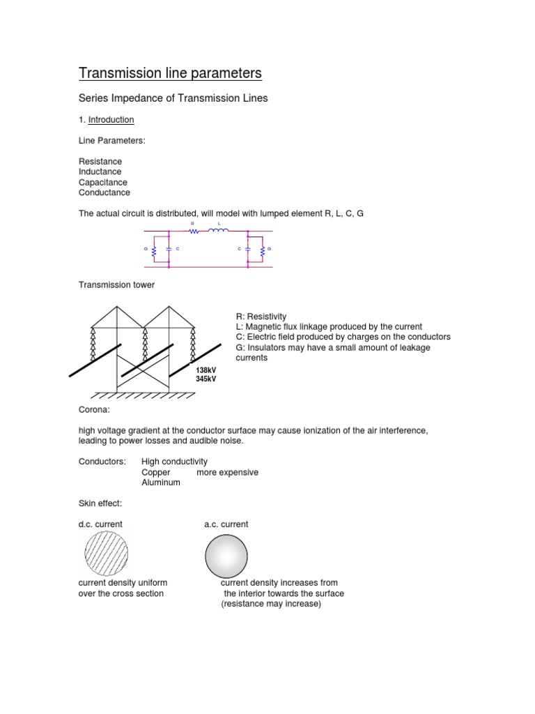 Transmission Line Impedance Parameters | PDF | Electric Power ...