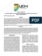 Articulo Cientifico - “EL CONTROL INTERNO Y SU RELACION EN LA INFORMALIDAD LABORAL EN LAS PYMES DE LA CIUDAD DE HUANUCO-2018”