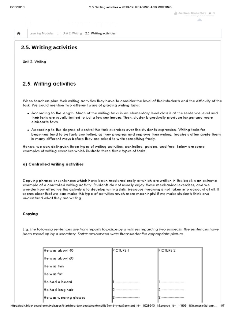 A) Controlled Writing Activities | PDF | Sentence (Linguistics) | Teachers