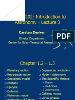 Physics 202: Introduction To Astronomy - Lecture 3: Carsten Denker