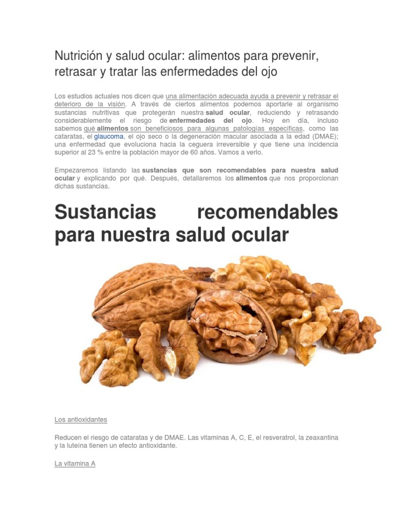 Alimentos para Mejorar la Salud Ocular | PDF | Ojo humano | Catarata