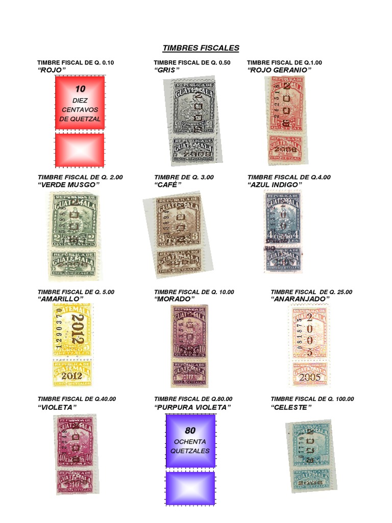 Tipos de Timbres Fiscales en Guatemala | PDF | Cocina, comidas y vino ...