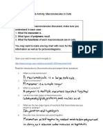 Macro Molecules Web Activity