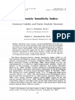 The Anxiety Sensitivity Index:: Construct Validity and Factor Analytic Structure