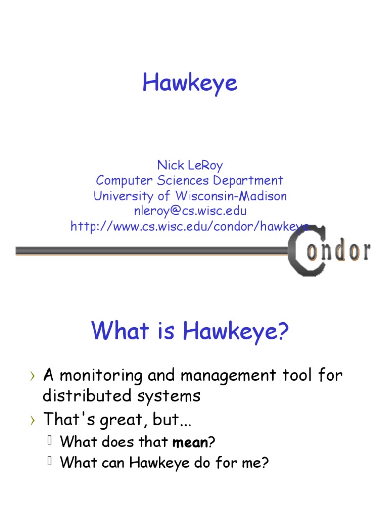 Hawkeye: Distributed System Monitoring Tool | PDF | Computer ...