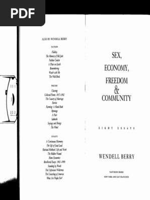 Berry Sex Economy Freedom Community PDF PDF Spinning  