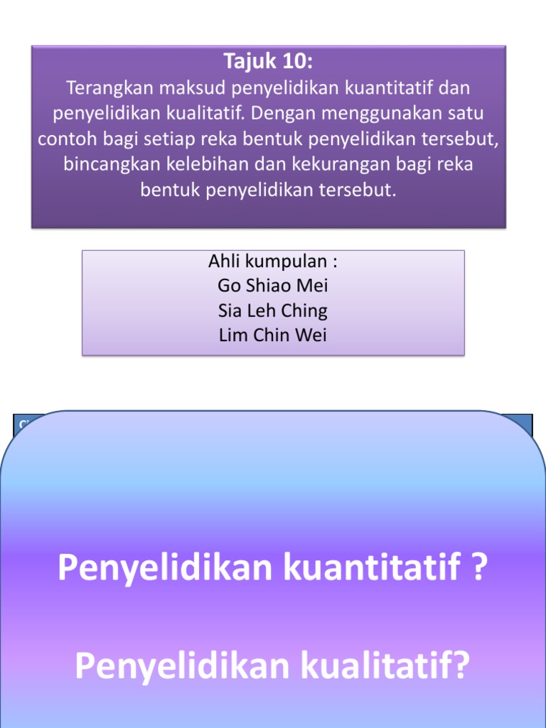 Tajuk 10 Kuantitatif Dan Kualitatif Pdf