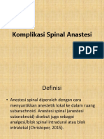 Komplikasi Spinal Anastesi