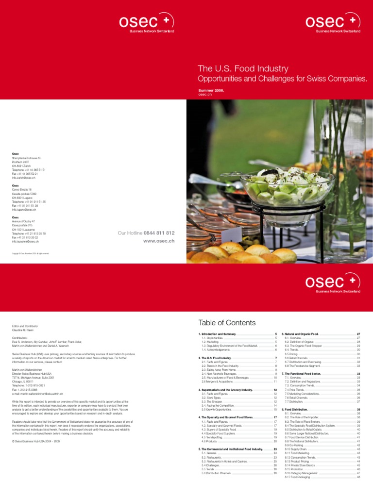 US Food Industry PDF Retail Grocery Store