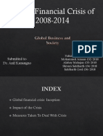 Global Financial Crisis of 2008-2014: Submitted To-Dr. Anil Kanungno