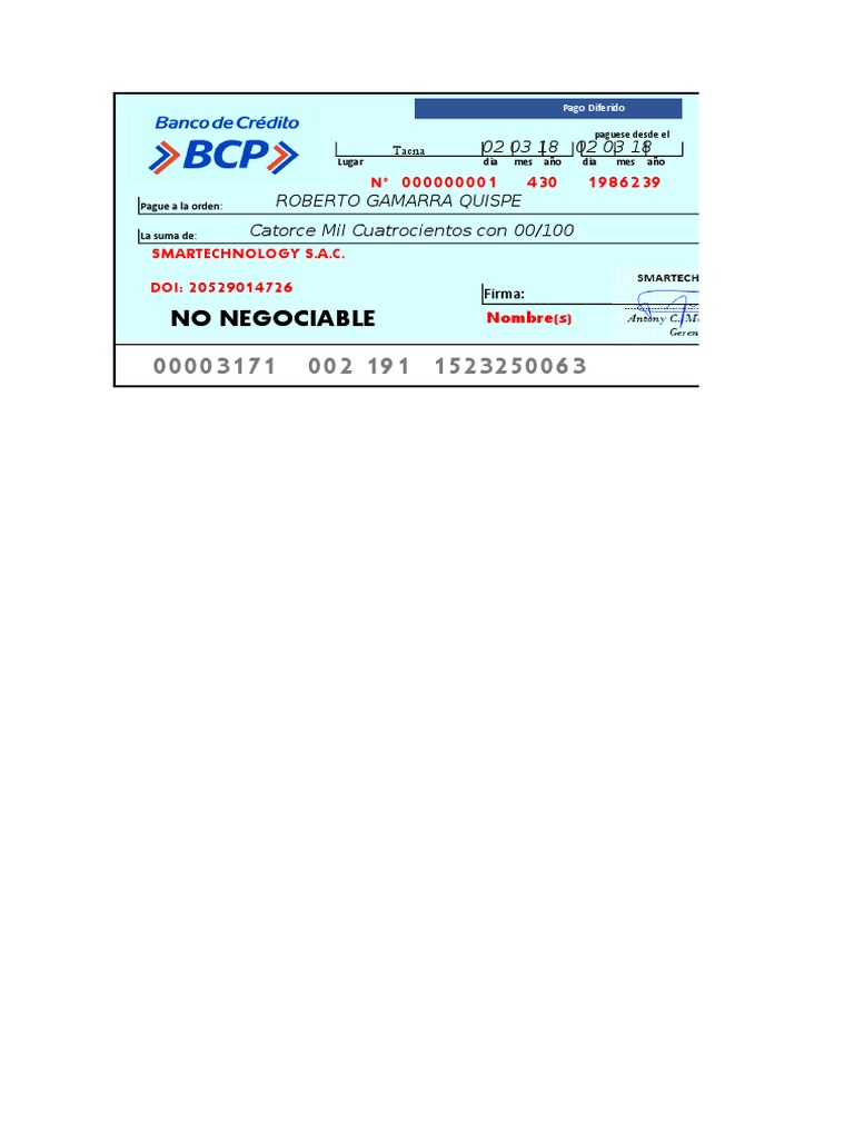 Cheques de Pago Diferido en Perú | PDF | Finanzas y dinero