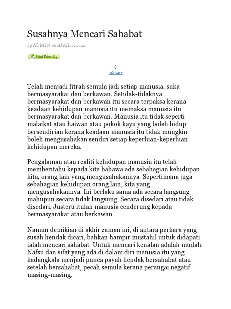Susahnya Mencari Sahabat Pdf