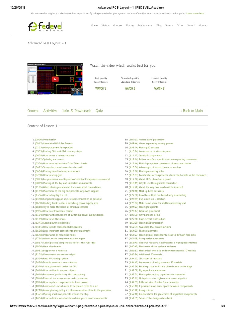 Advanced PCB Layout - 1 - FEDEVEL Academy | PDF | Printed Circuit Board