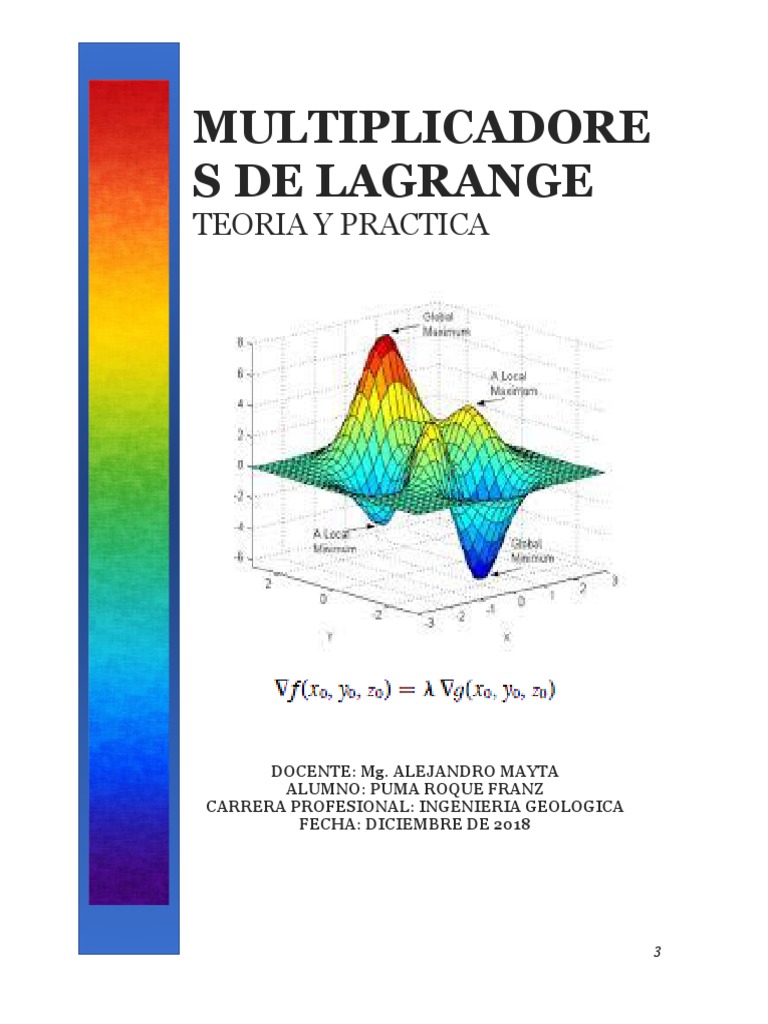 Aplicación de Multiplicadores de Lagrange | PDF | Derivado | Máximos y ...