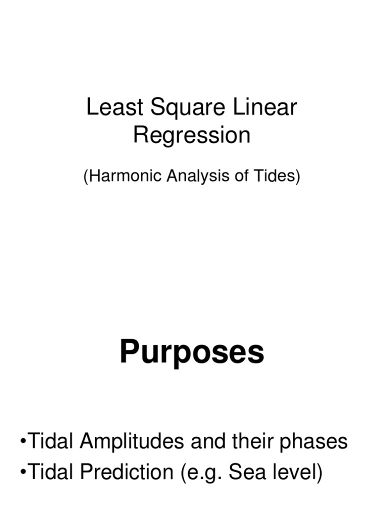 Tidal Prediction Using Least Squares Method | PDF | Epistemology Of ...