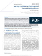 Role of Leadership in Building An Organizational Culture and Effectiveness