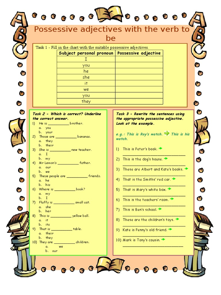 Possessive Adjectives With The Verb To Be 5024 | PDF | Semiotics ...