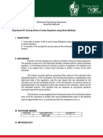 Experiment 5 Solving Roots of Linear Equations Using Direct Methods