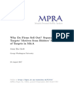 Why Do Firms Sell Out? Separating Targets' Motives From Bidders' Selection of Targets in M&A