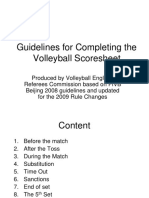 Guidelines For Completing The Volleyball Scoresheet