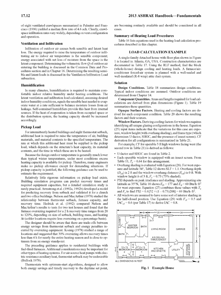 Heating Load Calculation Example PDF Air Conditioning Ventilation