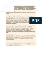 Finanzas Es La Parte de La Economía Que Se Centra en Las Decisiones de Inversión y Obtención de Recursos Financieros