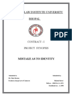 National Law Institute University Bhopal: Mistake As To Identity